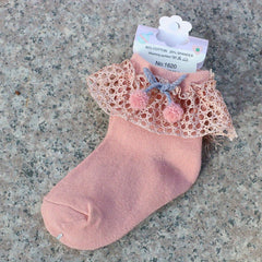 Lace Trim Ankle Socks for Infant Toddler
