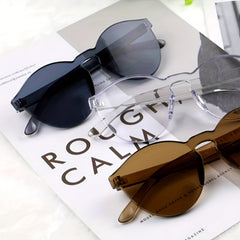 Unisex Rimless Transparent Sunglasses Colorful Lens