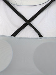 Sporty Plus Size Mesh Bikini Top Crisscross Back Swim Bra