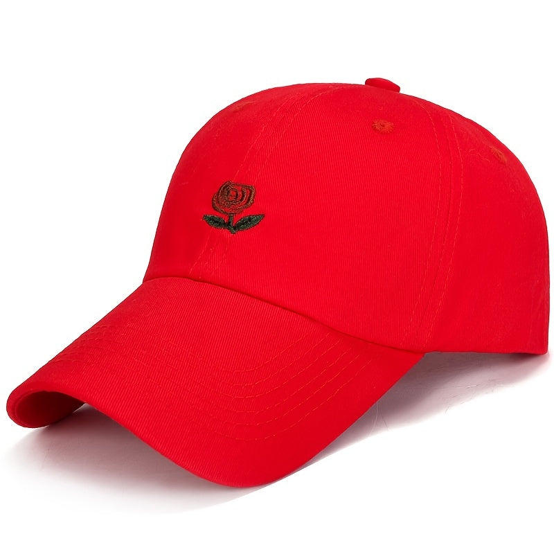 Rose Embriodery Baseball Hat Men Unisex Women Outdoor Sun protection Sports Cap