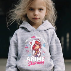 Kid's Cartoon Anime Sketch Print Long Sleeve Outfit Set
