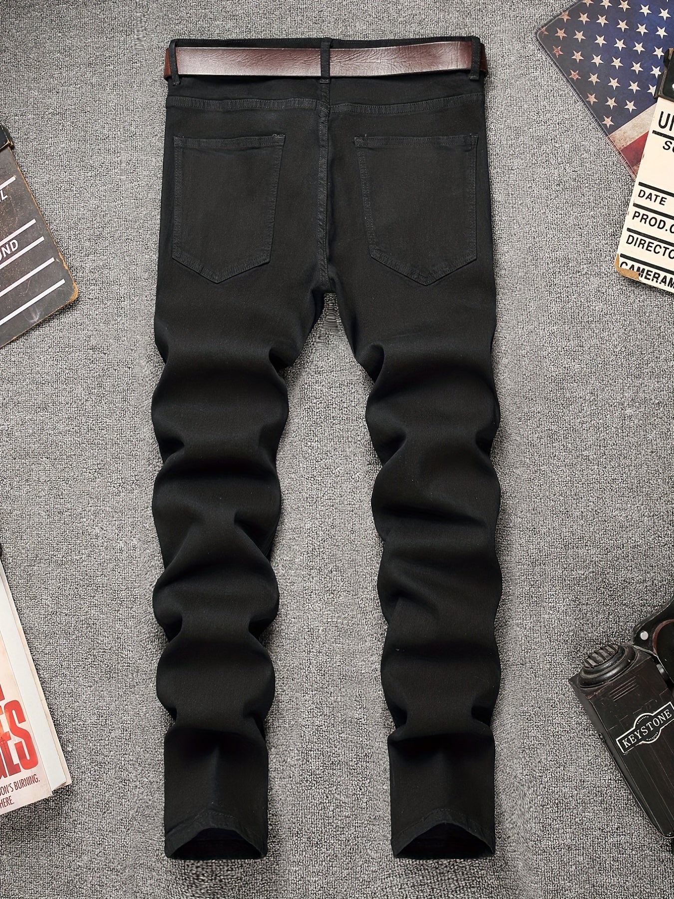 Mens Slim Fit Stretch Denim Jeans Casual Street Style Pants