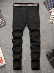 Mens Slim Fit Stretch Denim Jeans Casual Street Style Pants