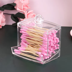 Cotton Swab Pads Holder Bathroom Organizer Apothecary Jar Storage