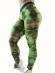 Snakeskin Print High Waist Yoga Legging Women's Activewear