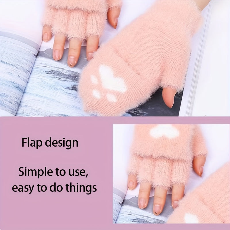 Soft Fingerless Knit Gloves for Autumn & Winter