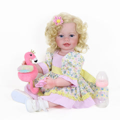 Flamingo Girl 3D Painted Skin Vinyl Rooted Hair Flamingo Plush Halloween
