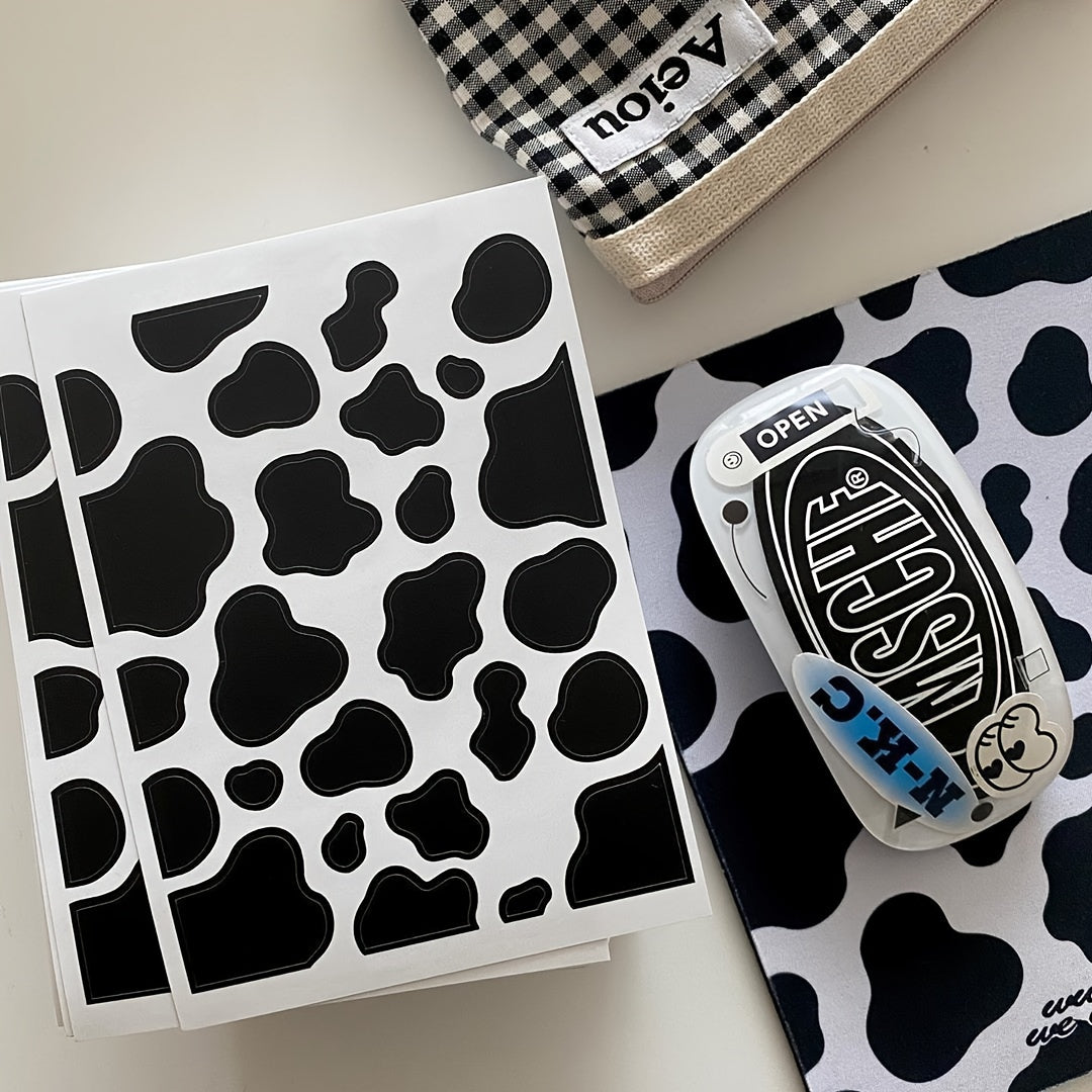 26pcs Cow Spot Pattern PVC Waterproof Stickers for Journal and Computer