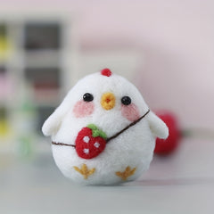 Chicken Wool Felt DIY Kit Embroidery Cloth Threads Needles Instructions