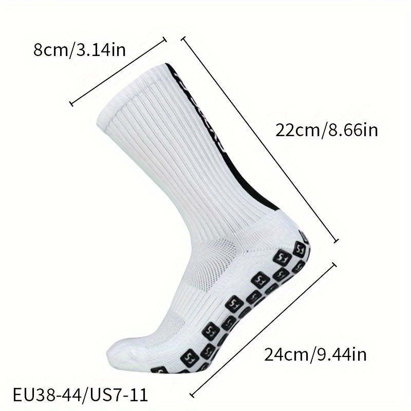3 Pairs Men's Mid Calf Sport Socks Absorb Sweat Comfy Breathable Socks
