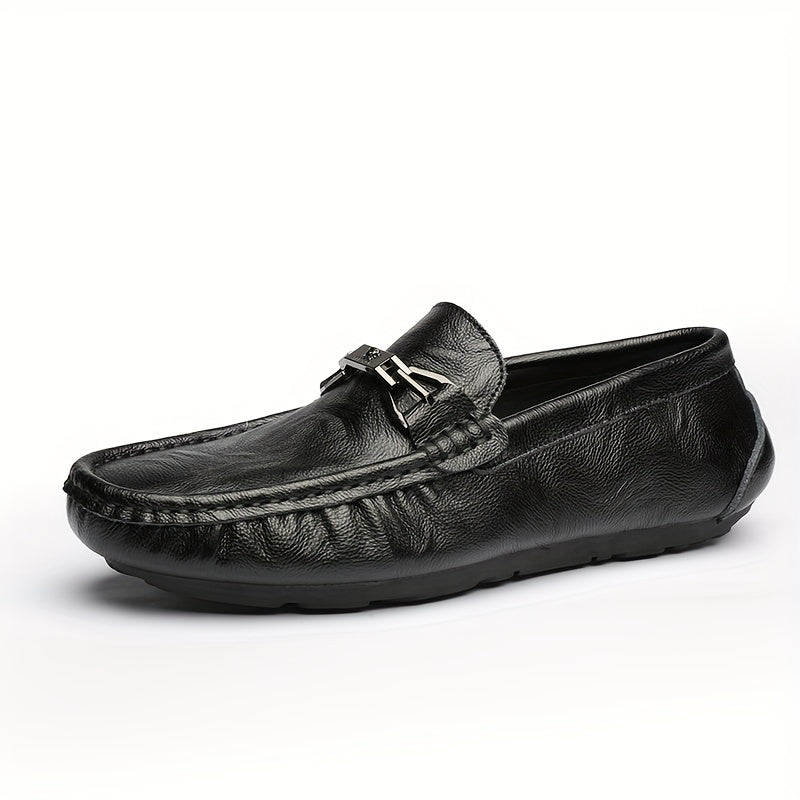 Women's Metal Buckle Loafers Slip On Soft Sole Anti skid Casual Flats Shoes
