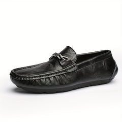 Women's Metal Buckle Loafers Slip On Soft Sole Anti skid Casual Flats Shoes