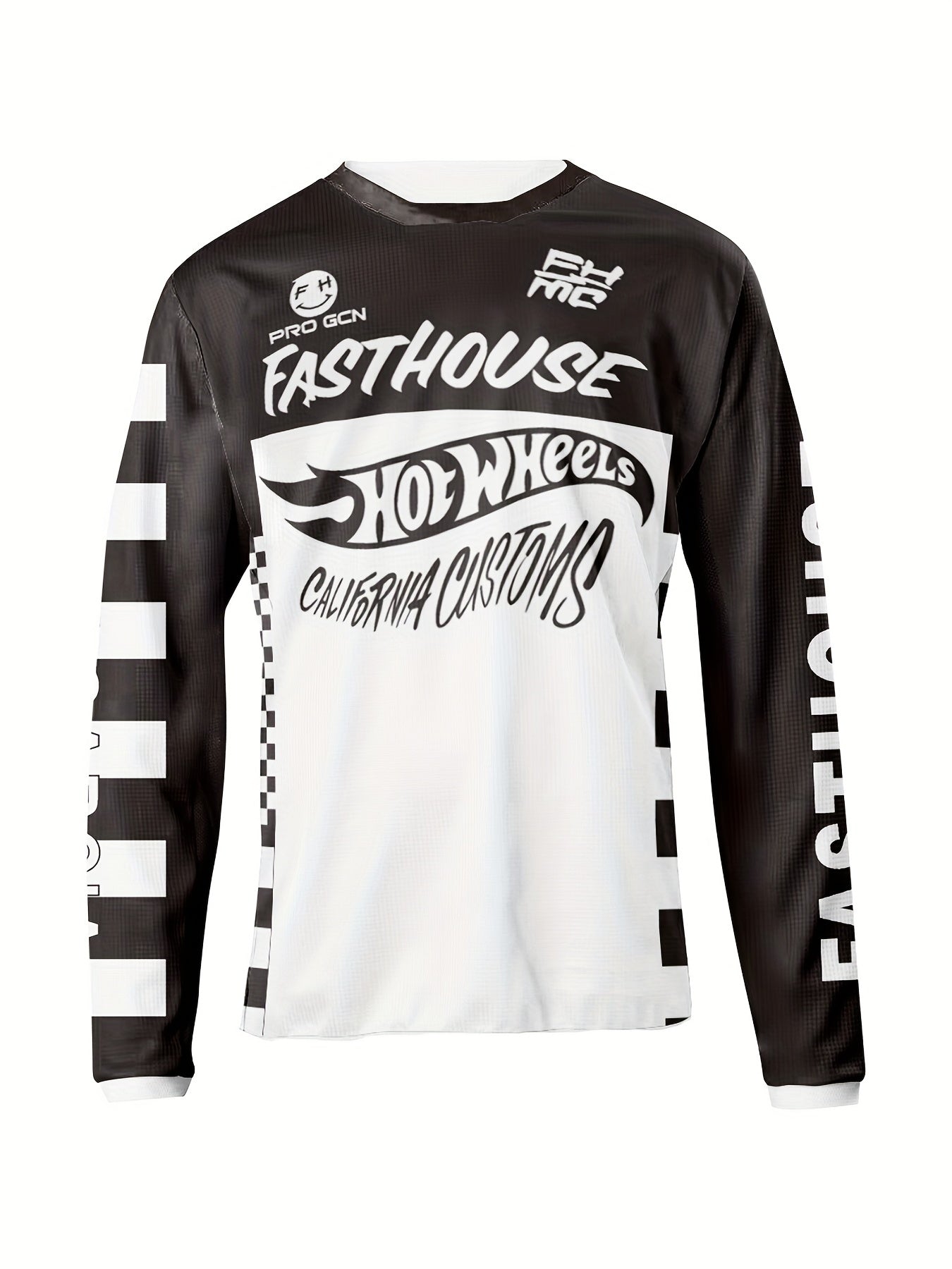 Men's Skull Cycling Jersey Fast Dry Long Sleeve Biking Shirt