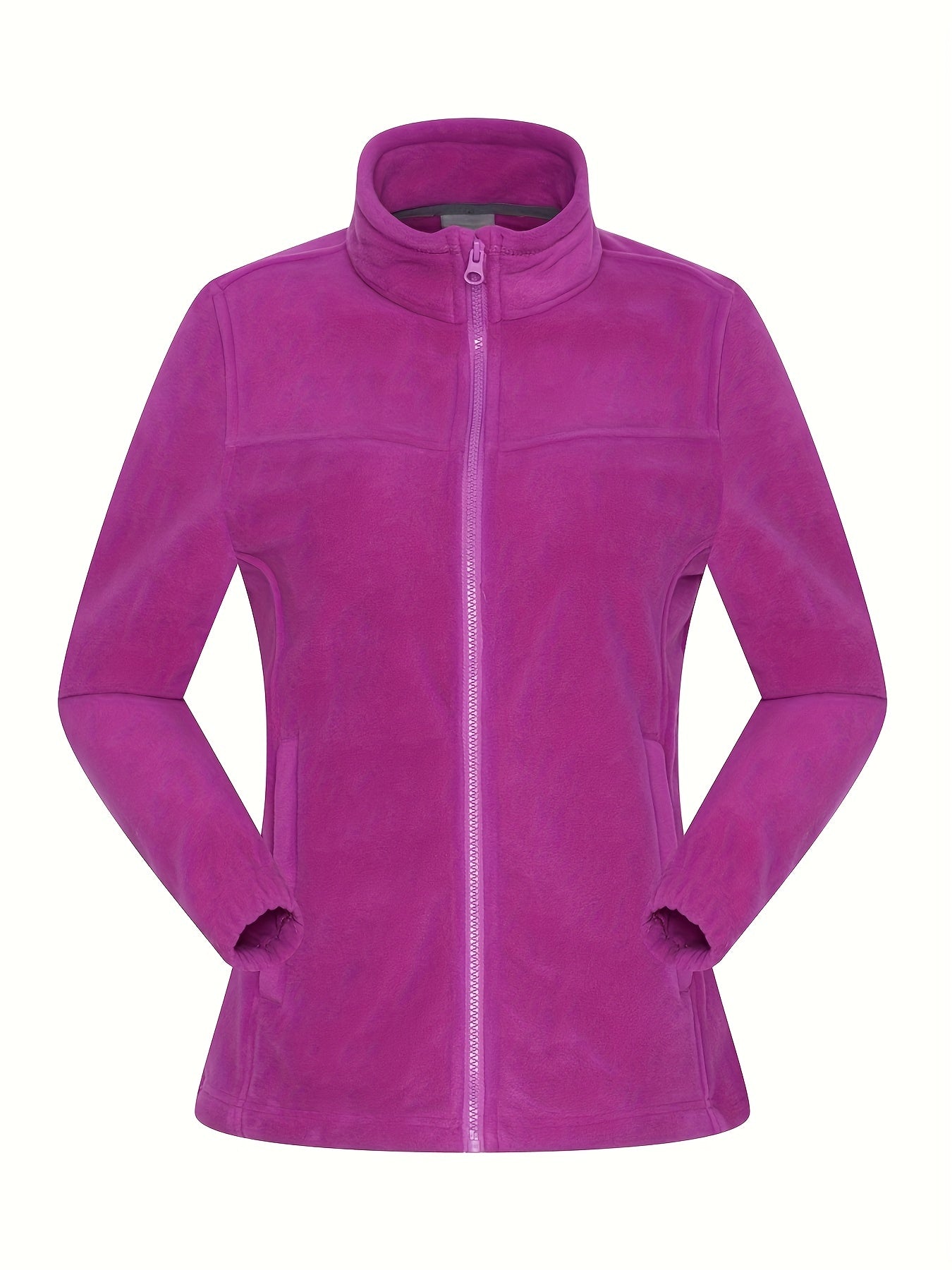 Women's Outdoor Fleece Jacket Zip-front Sports Snow Coat