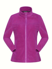 Women's Outdoor Fleece Jacket Zip-front Sports Snow Coat