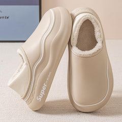 Men's Waterproof Warm Lined Slippers for Indoor Outdoor House Shoes Winter