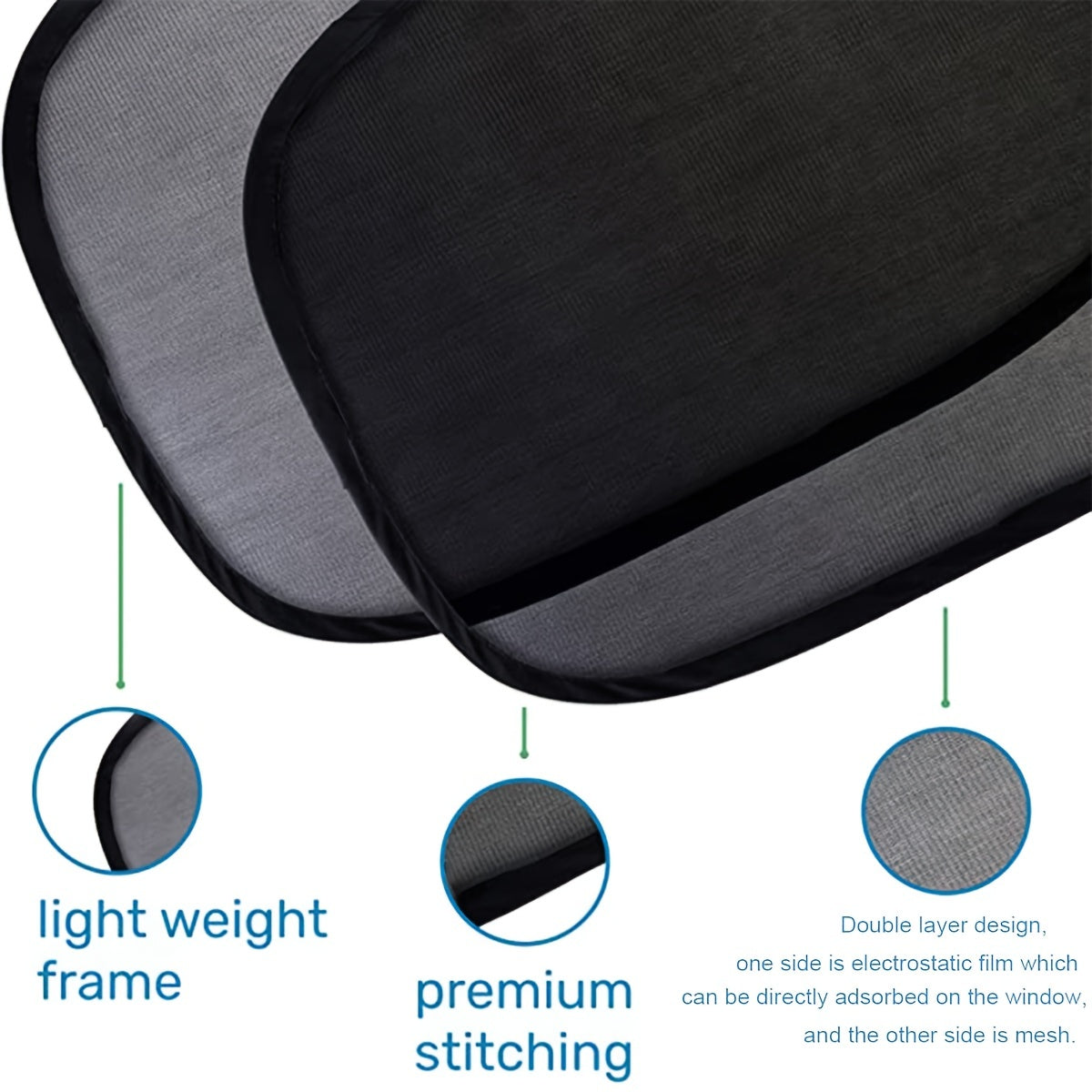 2pcs Car Baby Window Curtains for Sun and UV Protection