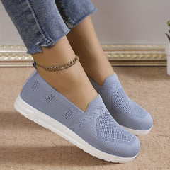Women's Slip On Lightweight Flat Sneakers Low Round Toe Casual Shoes