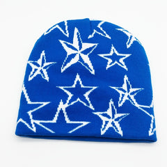 Soft Windproof Knitted Beanie Hat Pentagram Pattern Halloween Funny Gift