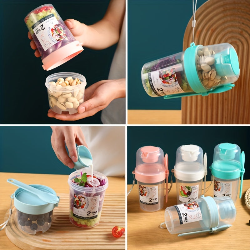 Plastic Salad Containers with Cutlery for Camping and Picnics