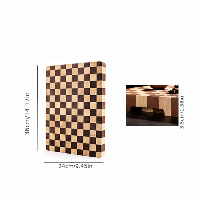Rectangular End Grain Rubber Wood Cutting Board, Thick & Reversible