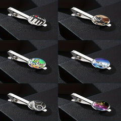 Vintage Piano Keyboard Music Note Round Tie Clip Buckle Gift