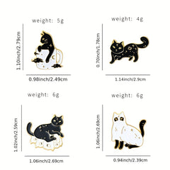 4pcs Cat Pin Badges For Girls DIY Accessories Perfect Gift