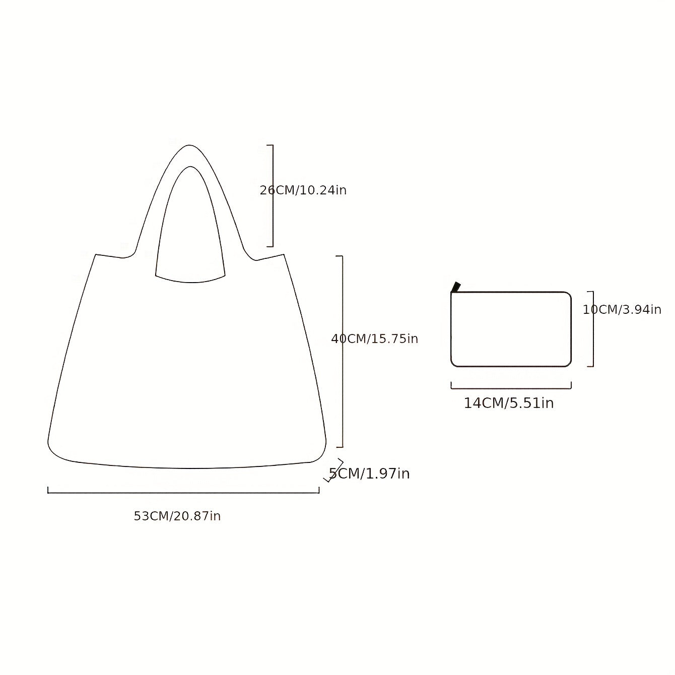 Cartoon Print Casual Tote Bag Large Capacity Foldable Shopping Shoulder Bag