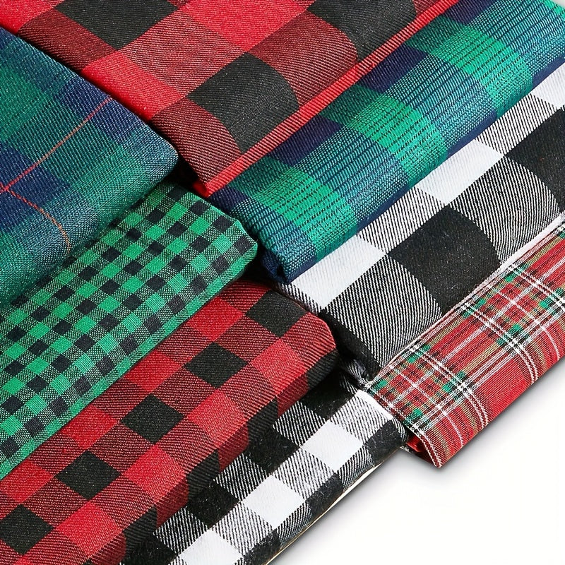 8pcs Plaid Cotton Fabric Squares Bundles 19 24 89 Cm Quilting Fabric