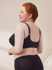 Plus Size Women's Floral Jacquard Full Cover Wireless Bra