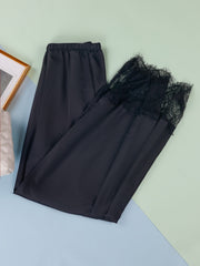Cozy Contrast Lace Sleep Bottoms