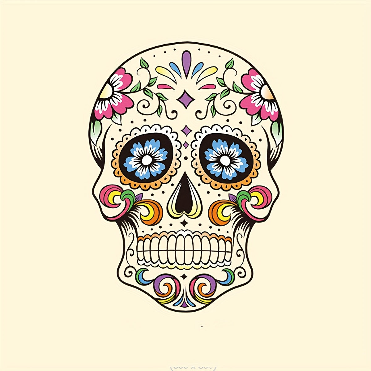 Sugar Skull Heat Transfer Patch Mexican Of The Dead Embroidery Iron On Patches