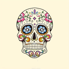 Sugar Skull Heat Transfer Patch Mexican Of The Dead Embroidery Iron On Patches