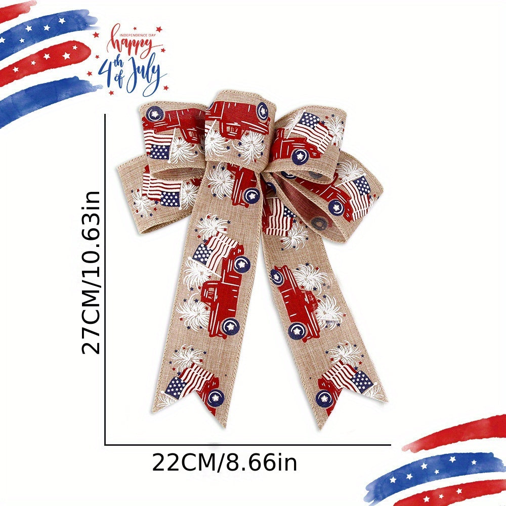 American Independence Decoration Bow Fine Linen Star Striped Bow