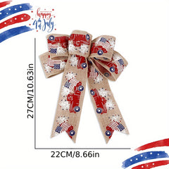 American Independence Decoration Bow Fine Linen Star Striped Bow