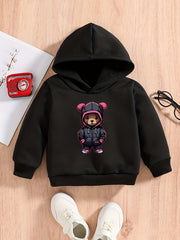 Bear Hoodie Print Baby Boys Casual Pullover Hooded Sweatshirt