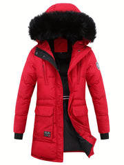 Women's Winter Down Jacket Faux Fur Collar Hooded Coat