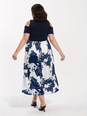 Floral Print Cold Shoulder Dress