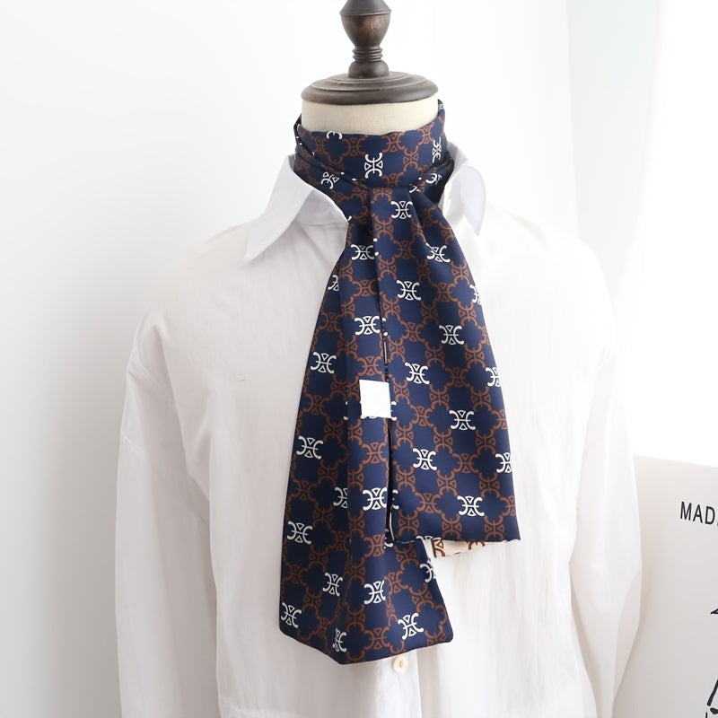 Men's Long Silk Scarf for Casual Business Wear