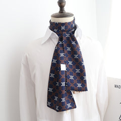 Men's Long Silk Scarf for Casual Business Wear