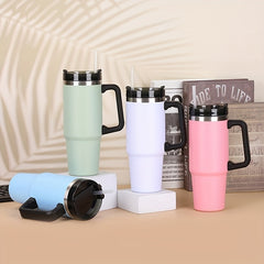 30oz Vacuum Insulated Car Tumbler with Handle and Lid for Coffee Water