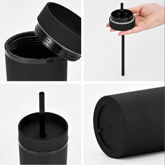 Large Capacity Acrylic Water Bottle with Straw for Travel