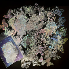 100pcs Butterfly Series Stickers Waterproof Laser Sticker Decal