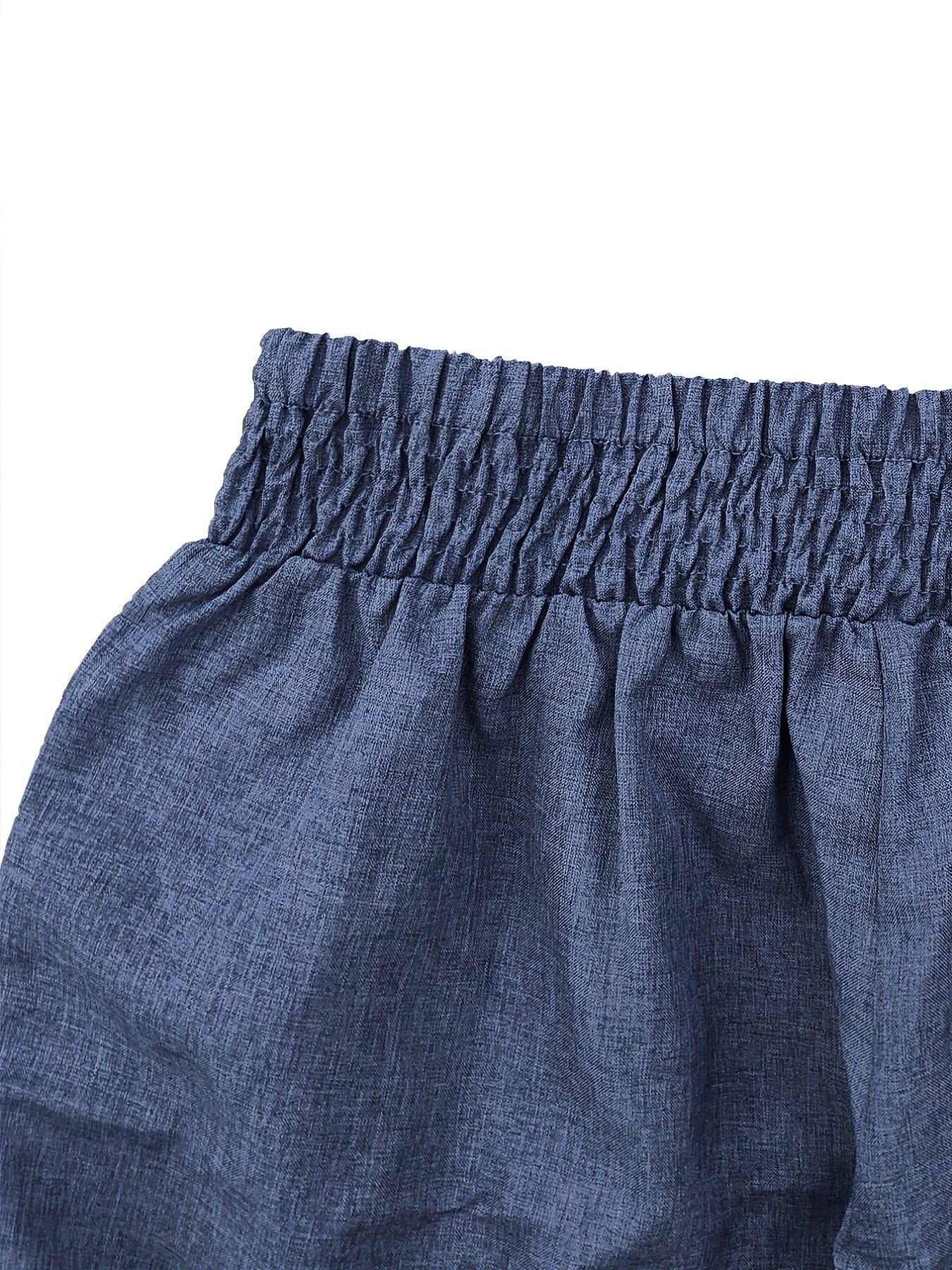 Casual Pants Women's Plus Chain Decor Waist Band High Rise Ruched Wide
