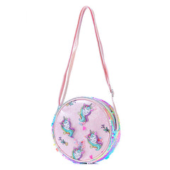 Glitter Sequin Rainbow Unicorn Crossbody Bag Coin Purse Kids Accessories