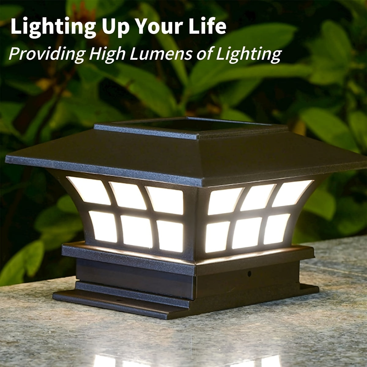 Solar Post Cap Lights Warm Light LED Lights Solar Waterproof Stairs Garden Light