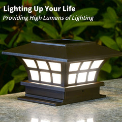 Solar Post Cap Lights Warm Light LED Lights Solar Waterproof Stairs Garden Light