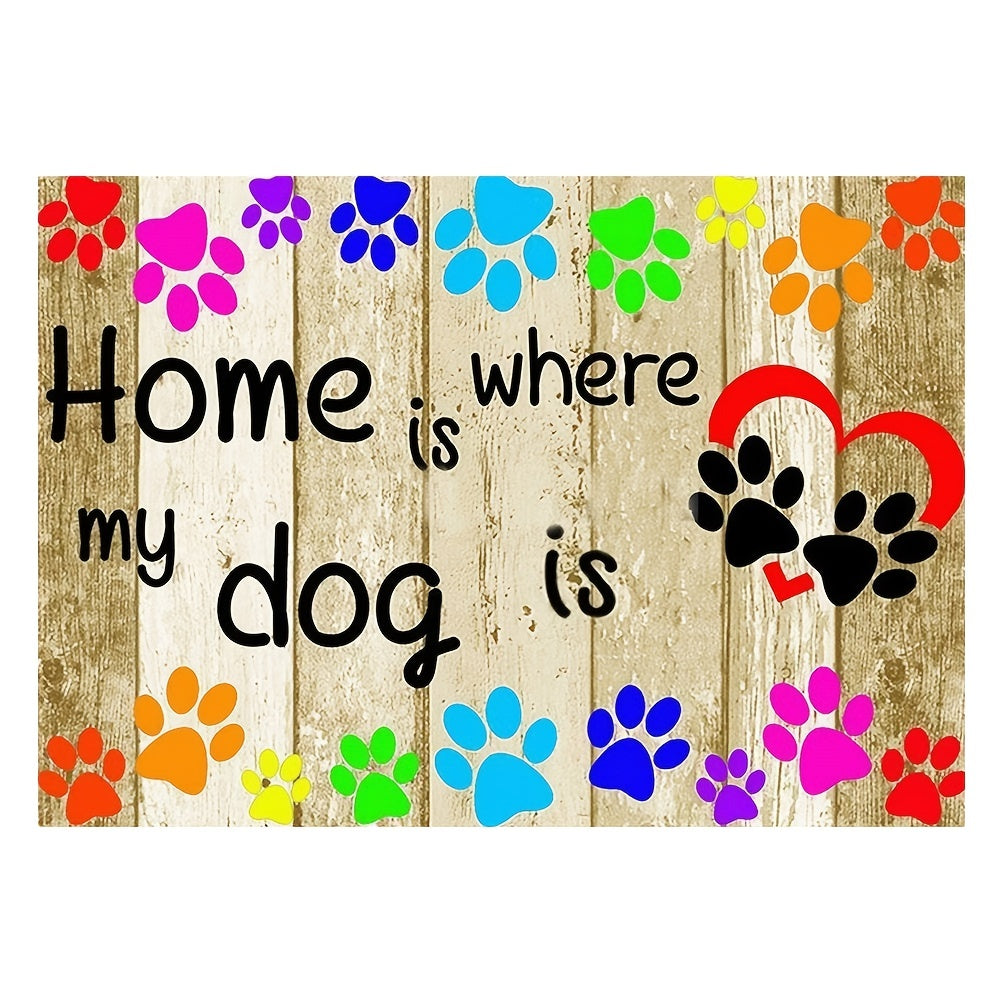 Dog Paw Diamond Art Kit - DIY Full Round Diamonds - Home Crafts 40x30cm