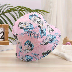 Flower Print Bucket Hat Sunscreen Fisherman Cap Lightweight Reversible