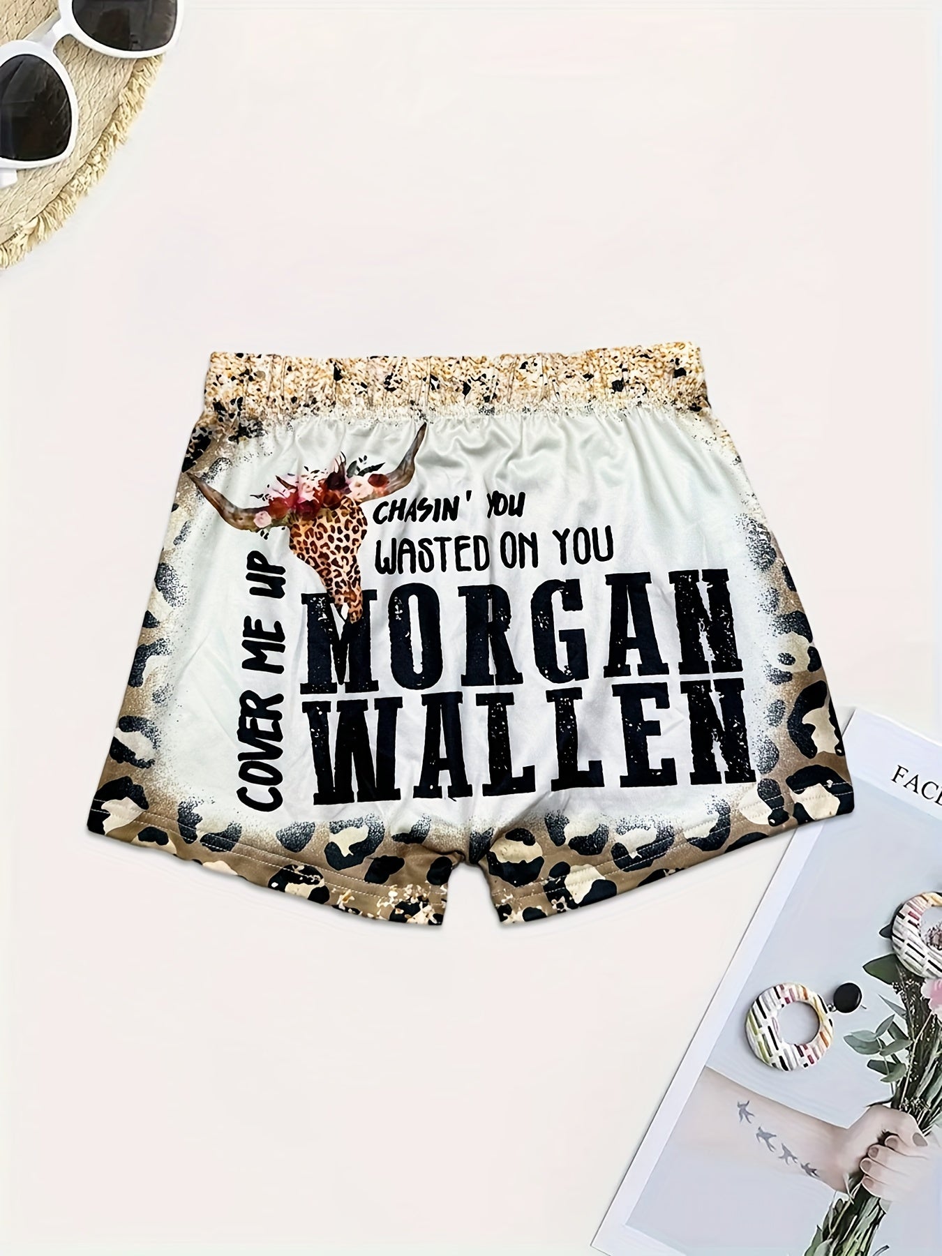 Leopard Print Skinny Shorts Casual Elastic Waist Women's Shorts